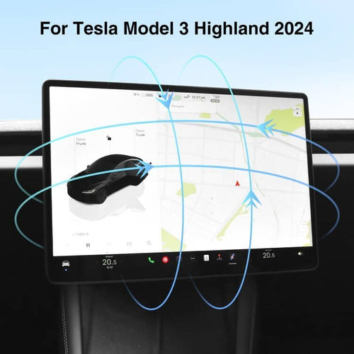 Bildschirm Schwenkhalterung für Tesla Model Y Juniper 2026 2025 & Model 3 Highland 2025 2024 Links/Rechts 30° Up/Down 15° Drehbar Vier Richtungen Aluminiumlegierung Screen Drehbare Halterung