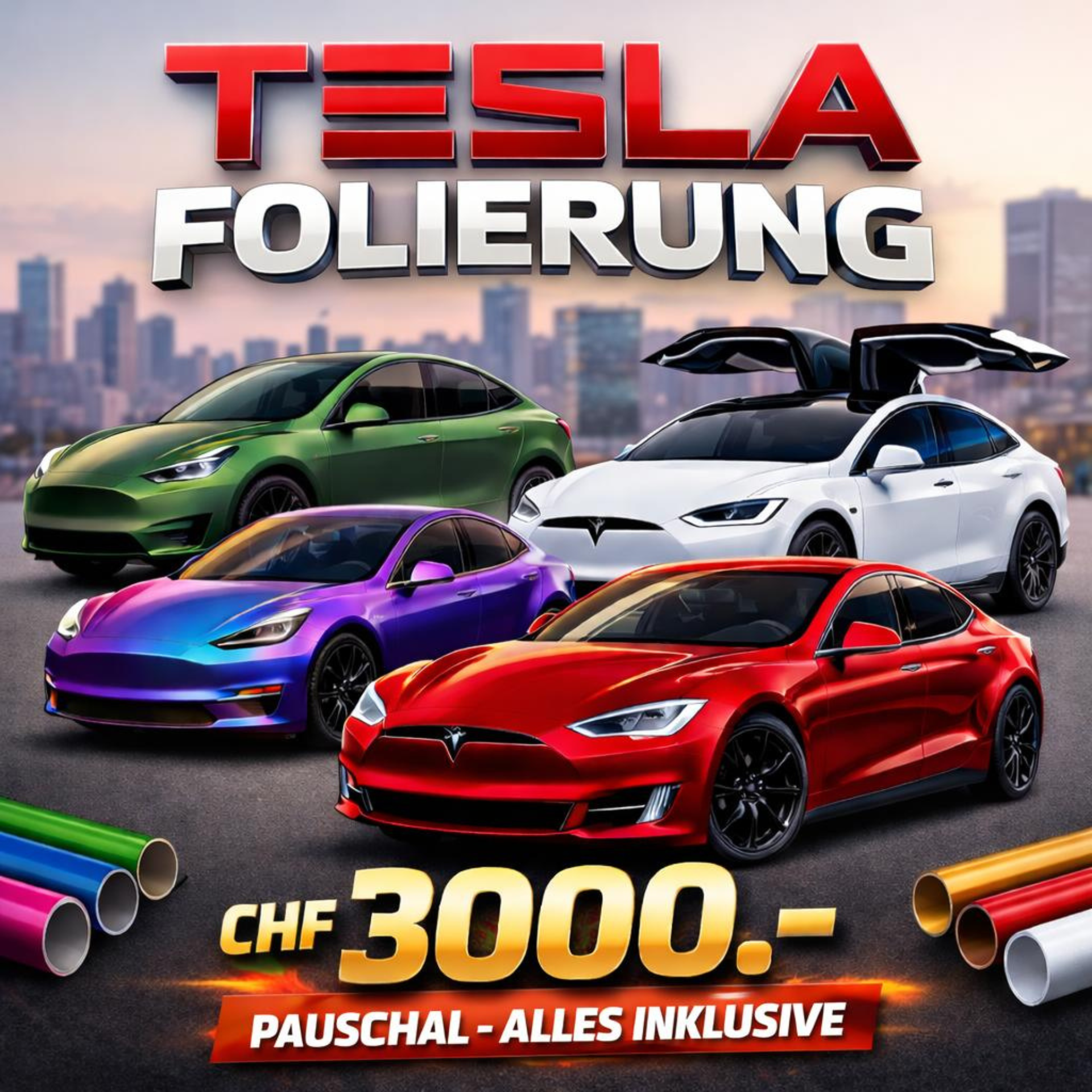 Tesla Folierungen