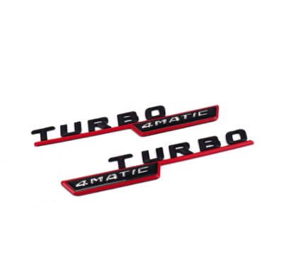 AUFKLEBER | TURBO 4MATIC | CHROM/SCHWARZ/SCHWARZ+ROT