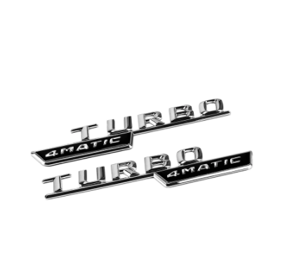 AUFKLEBER | TURBO 4MATIC | CHROM/SCHWARZ/SCHWARZ+ROT