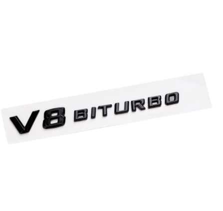 AUFKLEBER | V8 BITURBO | CHROM/SCHWARZ
