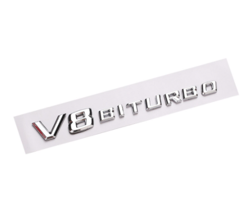 AUFKLEBER | V8 BITURBO | CHROM/SCHWARZ